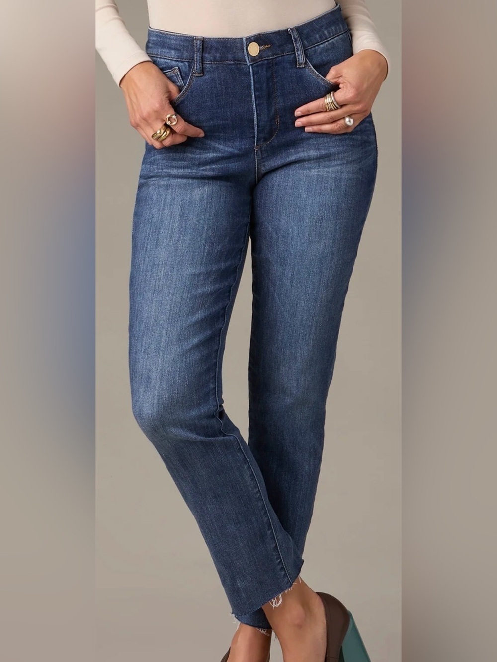 Wit & Wisdom Logan High Rise Vintage Skinny Jeans in Faded Blue Size 12